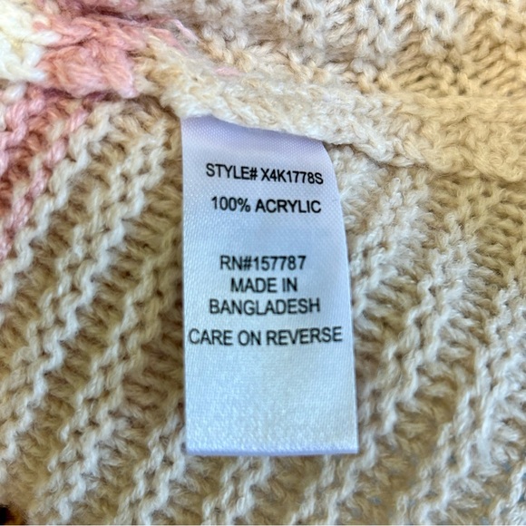 FCT Full Circle Trends Sz 3X Pink & Beige Sweater NWT Zigzag Hem - Picture 6 of 6
